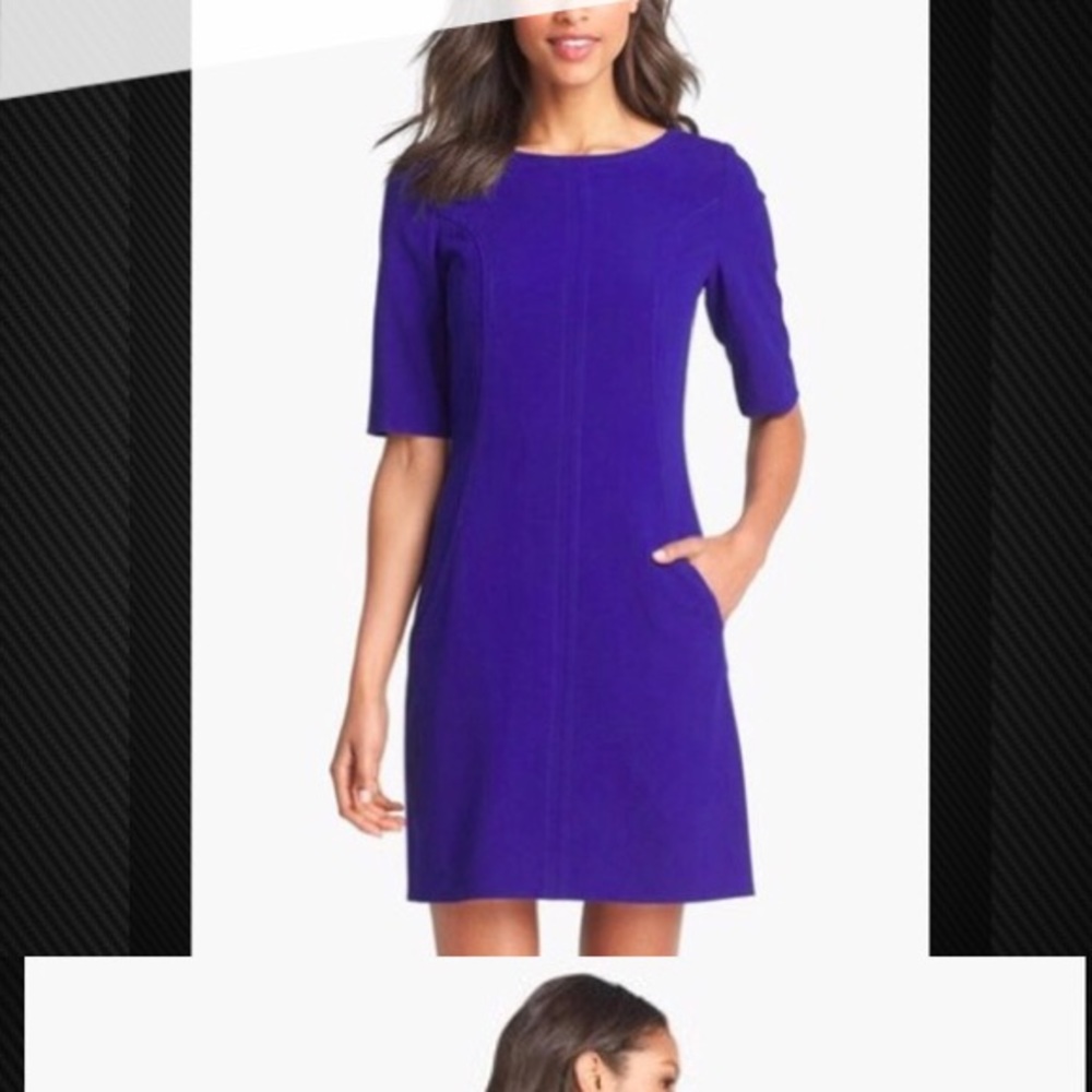 Tahari purple dress with pockets